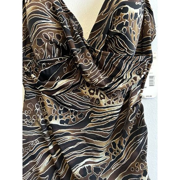 NEW One Piece Swimsuit Tummy Control Shaping Plus Size 20W Tropical Animal Print - Picture 7 of 12